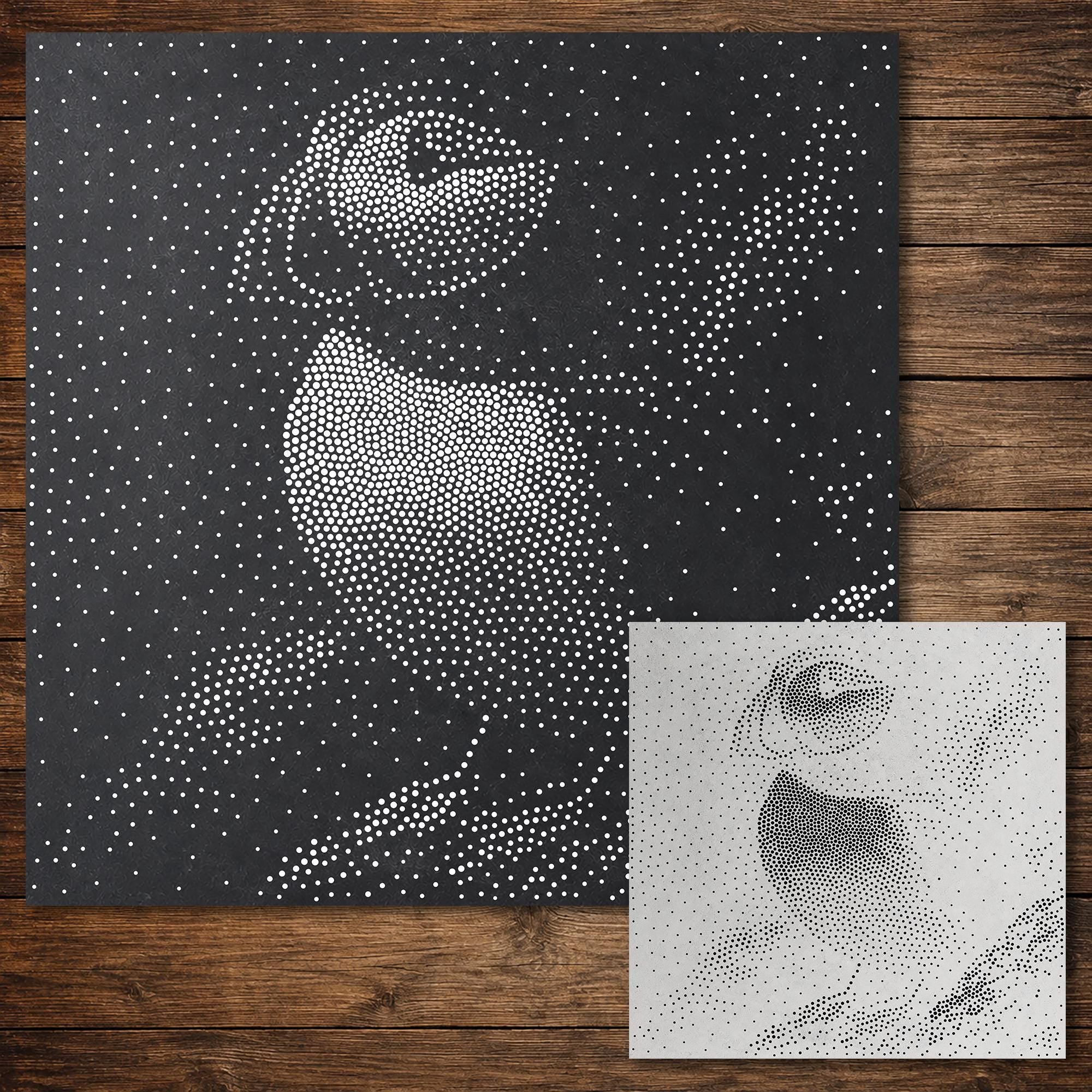 Puffin Stencil | Realistic Highly Detailed DIY Mylar Wall Art, Stipple Art Crafts (Large - 300mm / 12" approx)