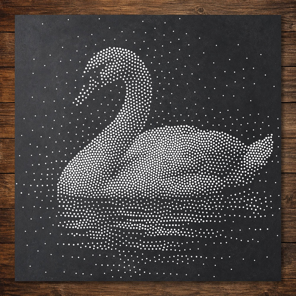 Swan Stencil | Realistic Highly Detailed DIY Mylar Wall Art, Stipple Art Crafts (Large - 300mm / 12" approx)