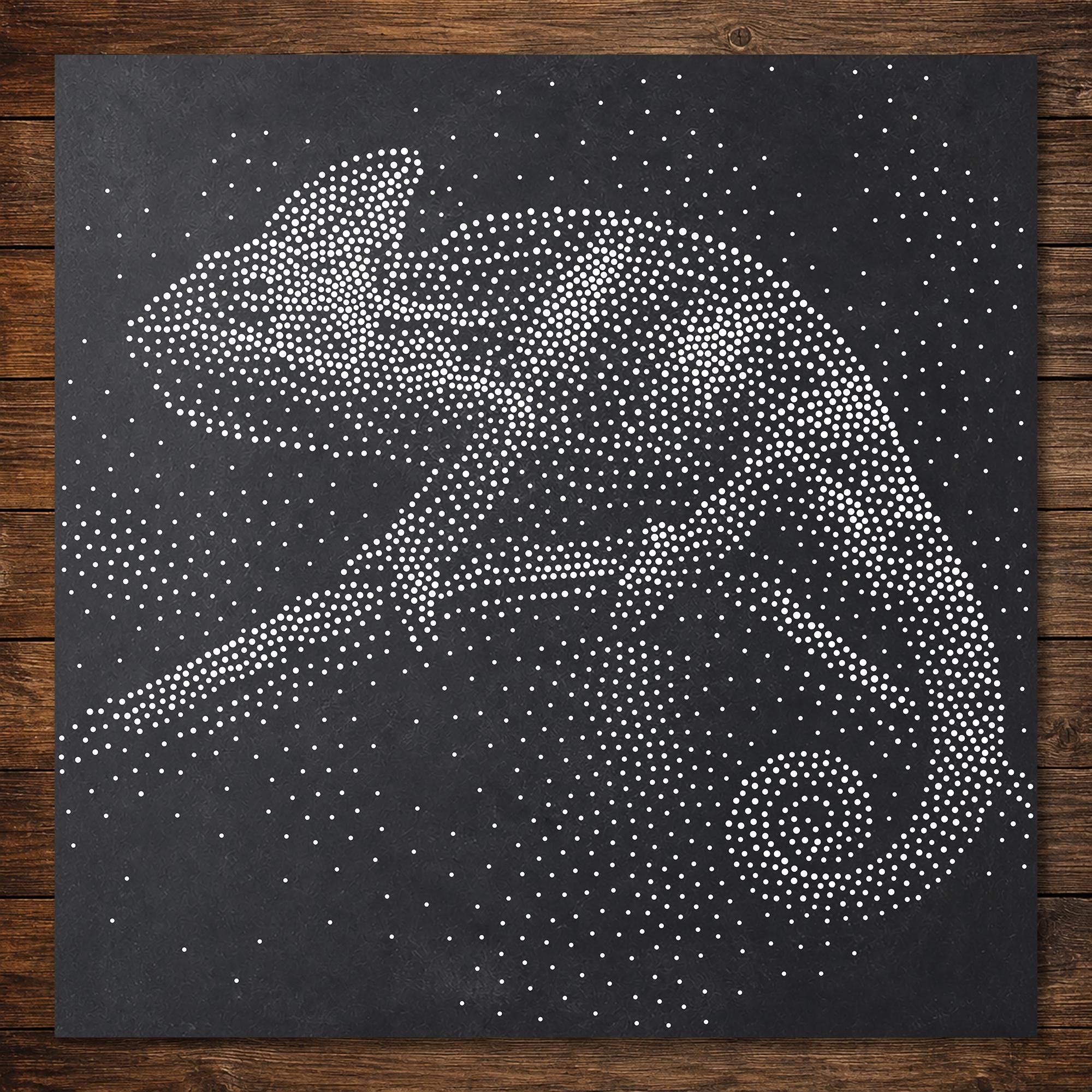 Chameleon Stencil | Realistic Highly Detailed DIY Mylar Wall Art, Stipple Art Crafts (Large - 300mm / 12" approx)