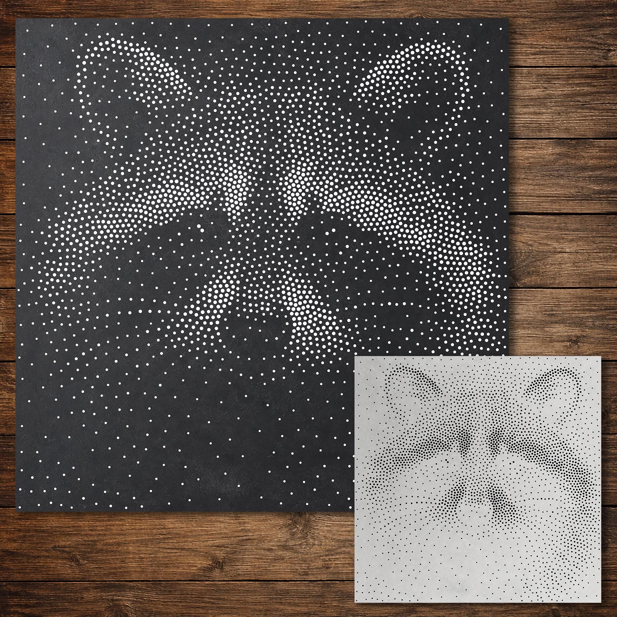 Raccoon Stencil | Realistic Highly Detailed DIY Mylar Wall Art, Stipple Art Crafts (Large - 300mm / 12" approx)