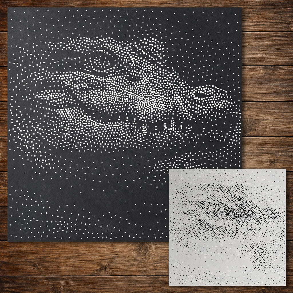 Crocodile Stencil | Realistic Highly Detailed DIY Mylar Wall Art, Stipple Art Crafts (Large - 300mm / 12" approx)