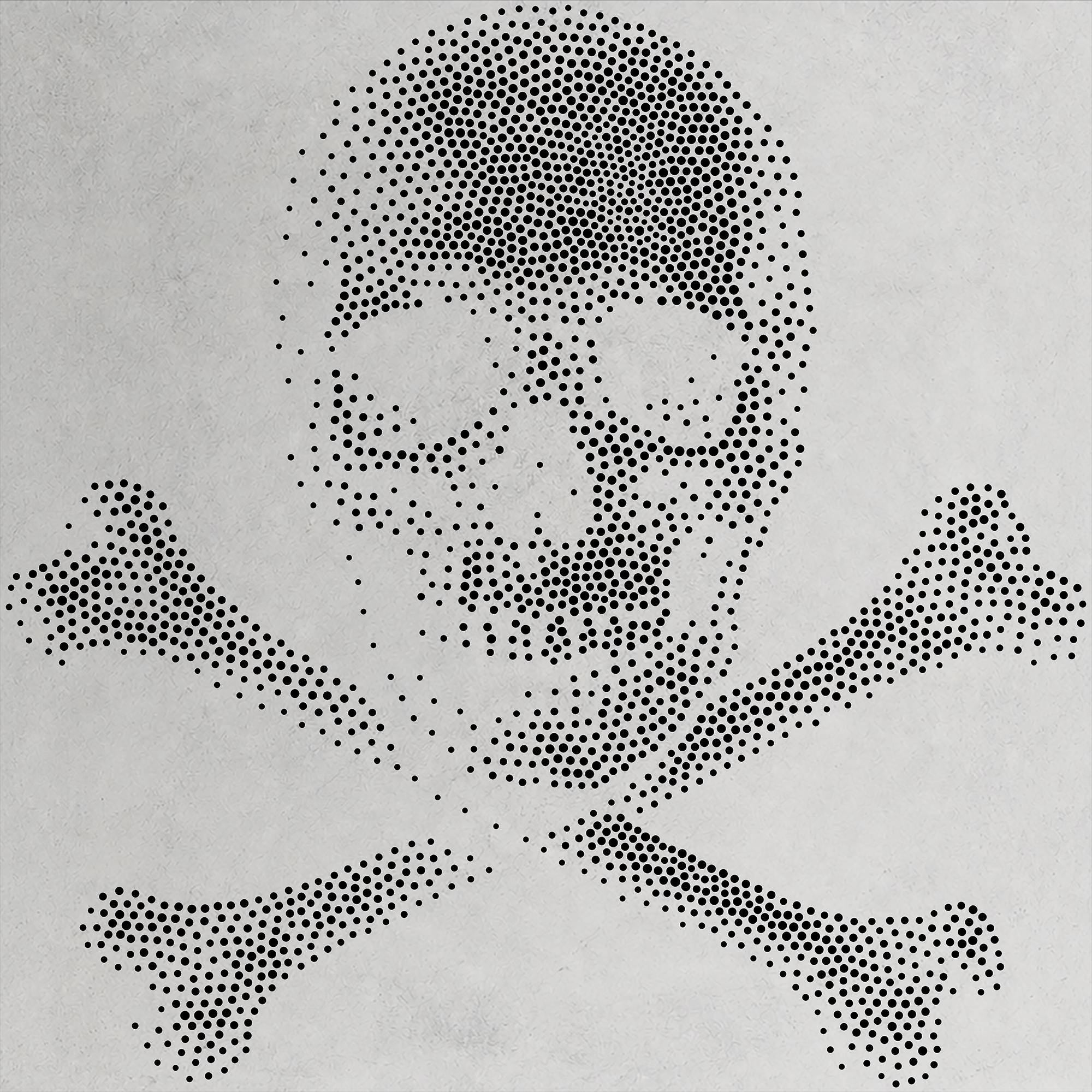 Skull & Crossbones Stencil | Realistic Highly Detailed DIY Mylar Wall Art, Stipple Art Crafts (Large - 300mm / 12" approx)