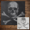 Skull & Crossbones Stencil | Realistic Highly Detailed DIY Mylar Wall Art, Stipple Art Crafts (Large - 300mm / 12" approx)