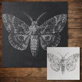 Emperor Moth Stencil | Realistic Highly Detailed DIY Mylar Wall Art, Stipple Art Crafts (Large - 300mm / 12" approx)
