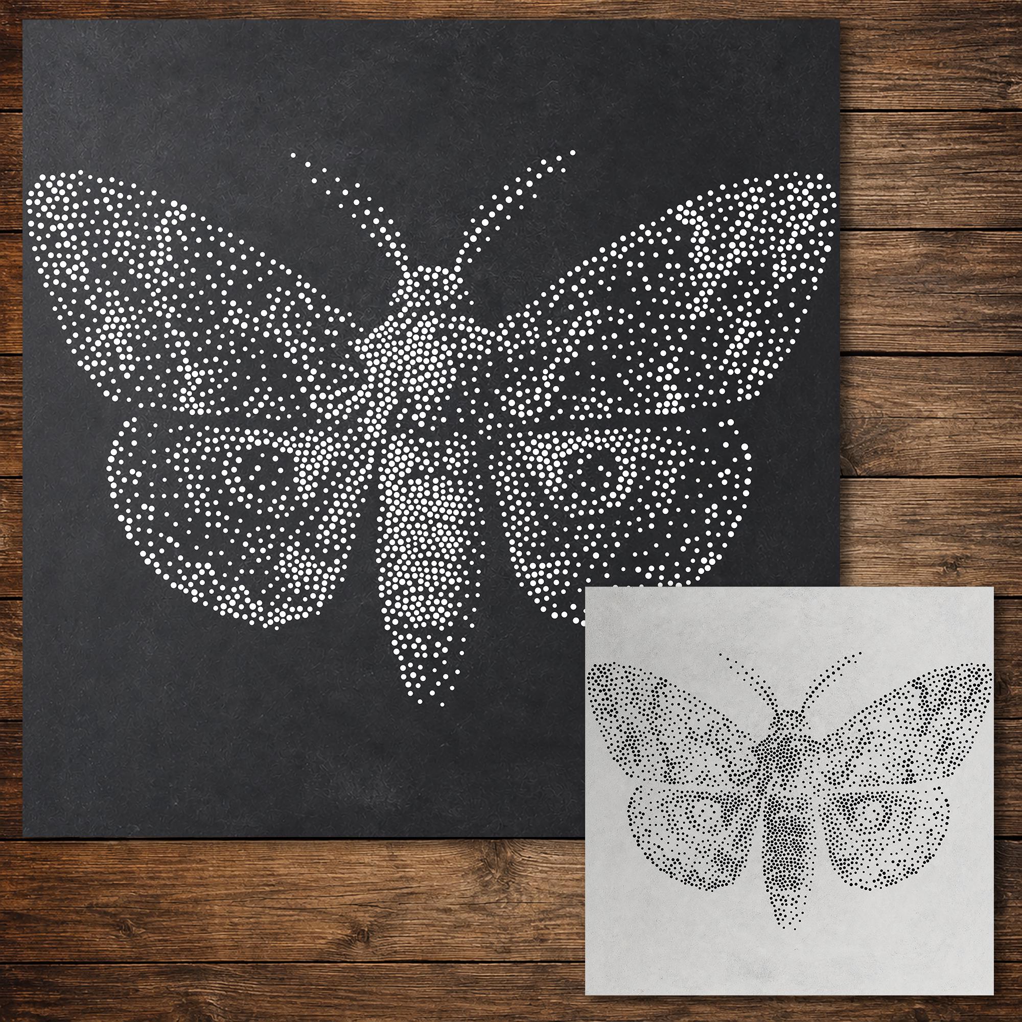 Emperor Moth Stencil | Realistic Highly Detailed DIY Mylar Wall Art, Stipple Art Crafts (Large - 300mm / 12" approx)