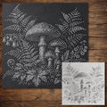 Fly Agaric Mushroom Forrest Floor Stencil | Realistic Highly Detailed DIY Mylar Wall Art, Stipple Art Crafts (Large - 300mm / 12" approx)