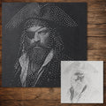 Pirate Face Portrait #1 Stencil | Realistic Highly Detailed DIY Mylar Wall Art, Stipple Art Crafts (Large - 300mm / 12" approx)