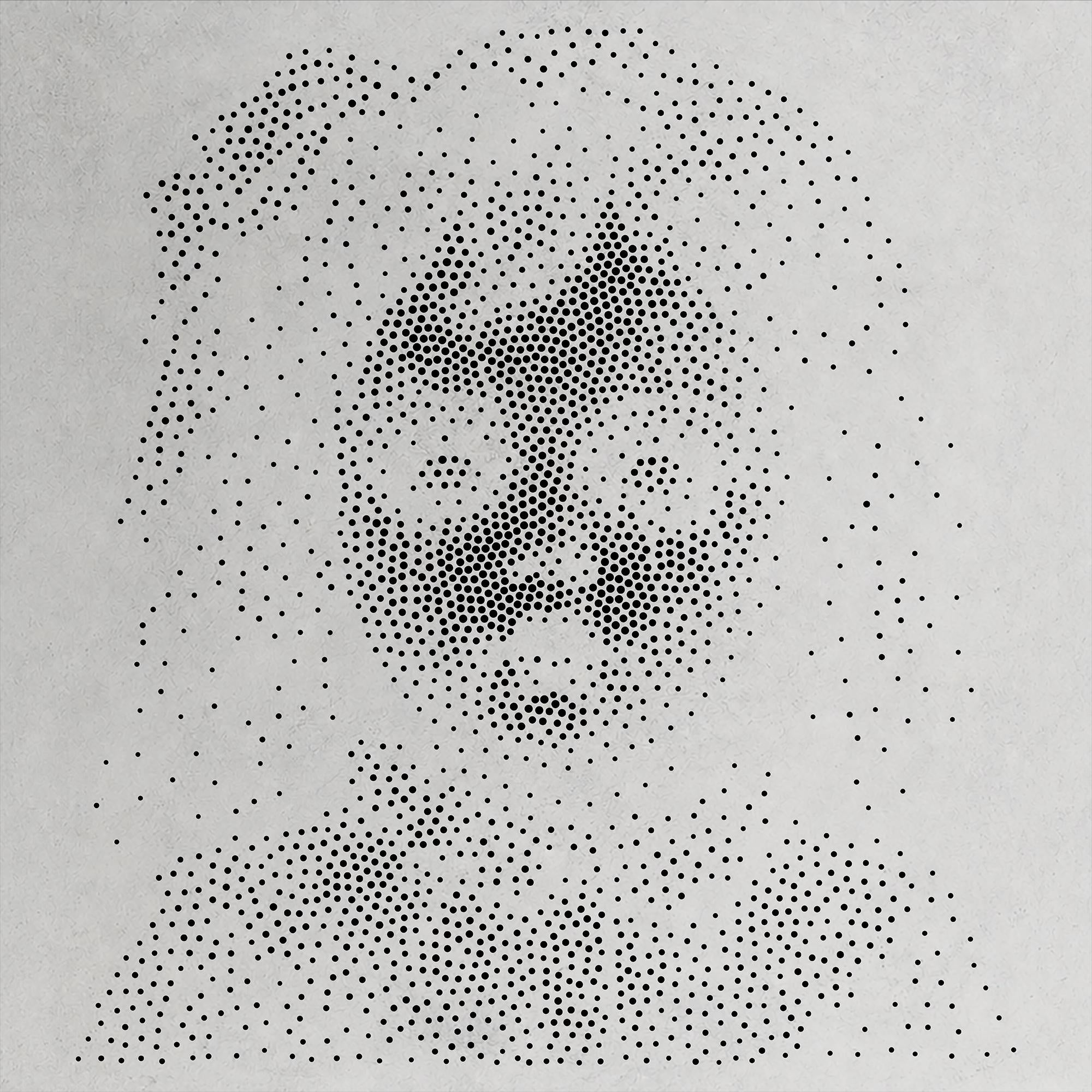 Possessed Doll Halloween Stencil | Realistic Mylar Stipple Wall Art, Crafts (Large - 300mm / 12" approx)