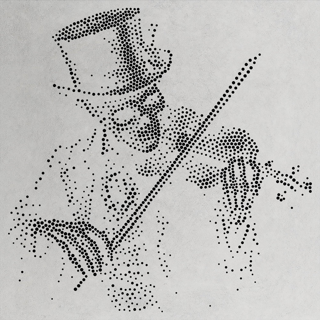 Skeleton Violinist Halloween Stencil | Realistic Mylar Stipple Wall Art, Crafts (Large - 300mm / 12" approx)