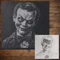 Ventriloquist Dummy Halloween Stencil | Realistic Mylar Stipple Wall Art, Crafts (Large - 300mm / 12" approx)