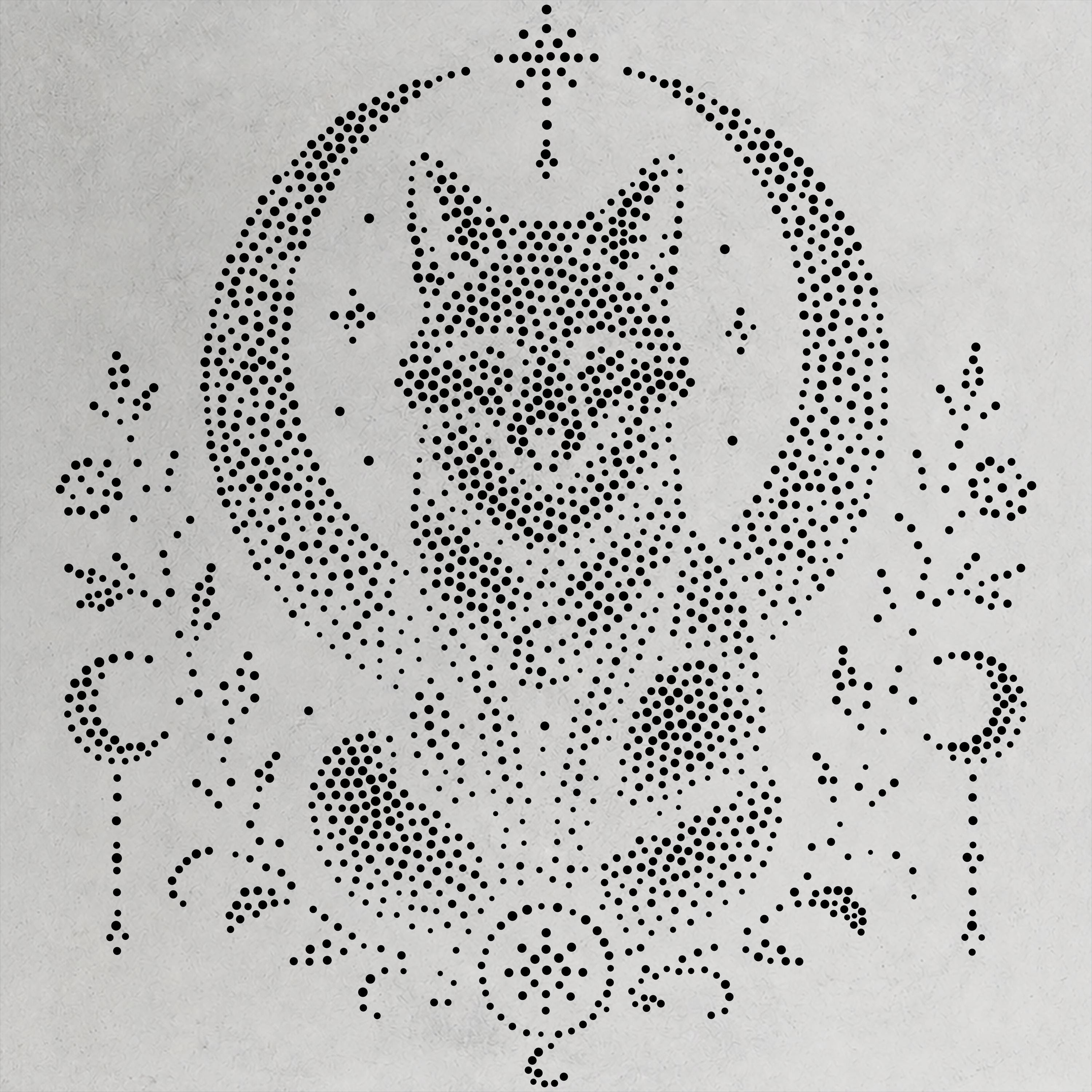Celestial Fox Stipple Art Stencil | Realistic Mylar Wall Art, Crafts (Large - 300mm / 12" approx)