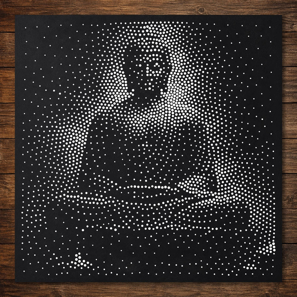 Buddha in Misty Meditation Stencil | Realistic & Highly Detailed DIY Mylar Wall Art, Stipple Art Crafts (Large - 300mm / 12" approx)