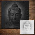 Buddha Face Stencil | Realistic & Highly Detailed DIY Mylar Wall Art, Stipple Art Crafts (Large - 300mm / 12" approx)