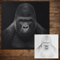 Gorilla Stencil | Realistic & Highly Detailed DIY Mylar Wall Art, Stipple Art Crafts (Large - 300mm / 12" approx)