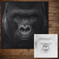 Gorilla Face Stencil | Realistic & Highly Detailed DIY Mylar Wall Art, Stipple Art Crafts (Large - 300mm / 12" approx)