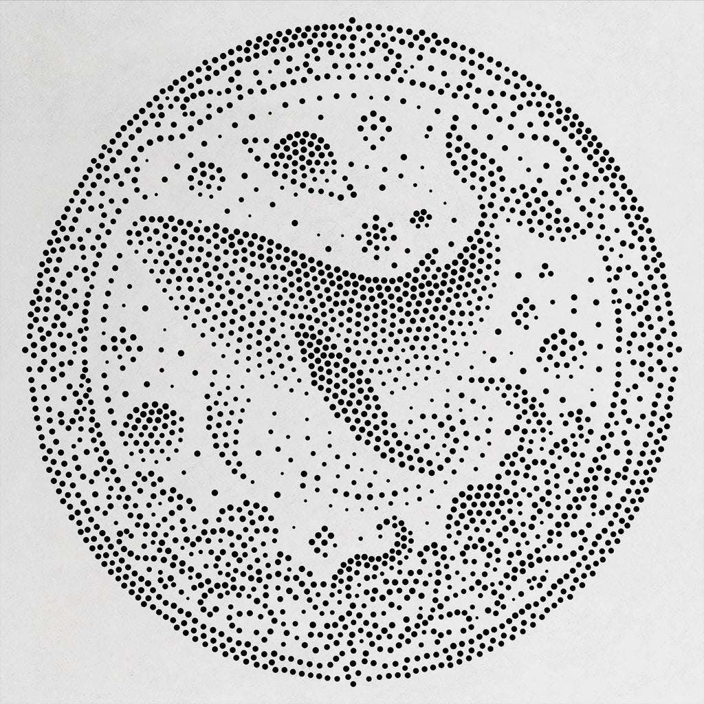 Cosmic Whale Medallion Stipple Art Stencil | Realistic Mylar Wall Art, Crafts (Large - 300mm / 12" approx)