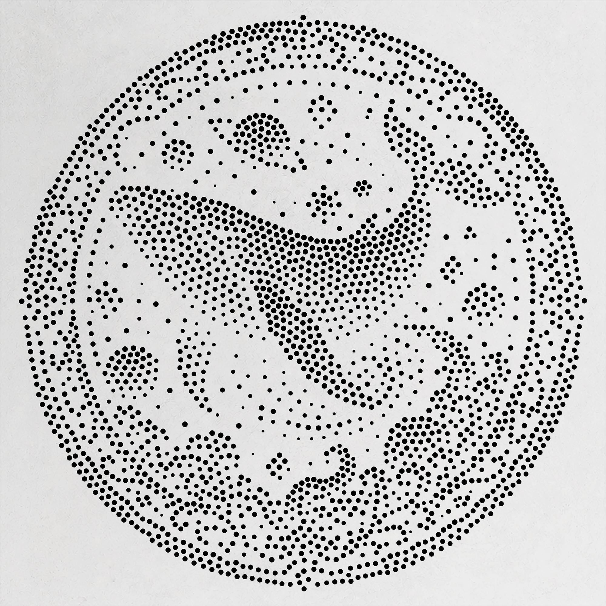 Cosmic Whale Medallion Stipple Art Stencil | Realistic Mylar Wall Art, Crafts (Large - 300mm / 12" approx)