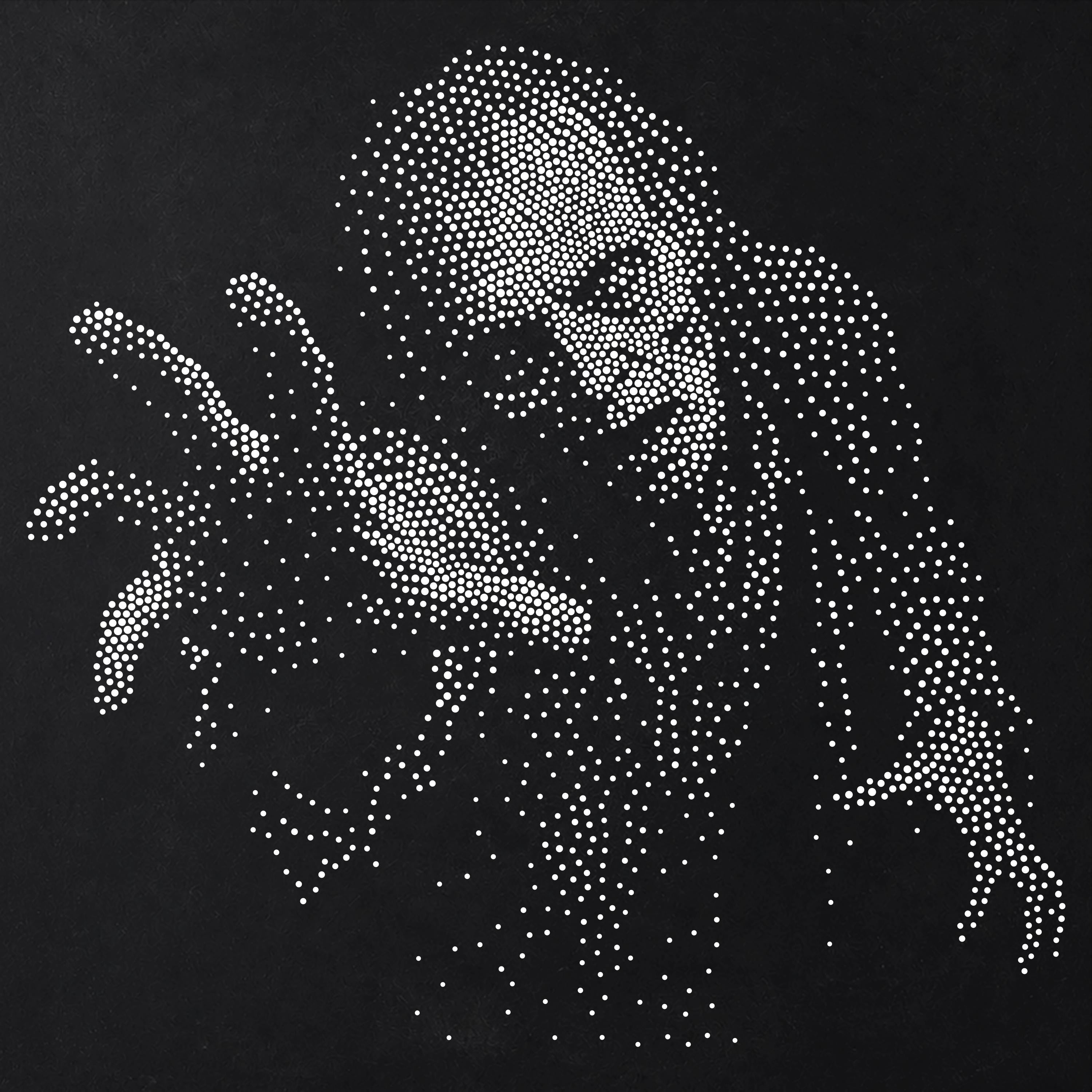Male Zombie Reaching Forward Stipple Art Halloween Stencil | Realistic Mylar Wall Art, Crafts (Large - 300mm / 12" approx)