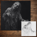 Creepy Zombie Stipple Art Halloween Stencil | Realistic Mylar Wall Art, Crafts (Large - 300mm / 12" approx)