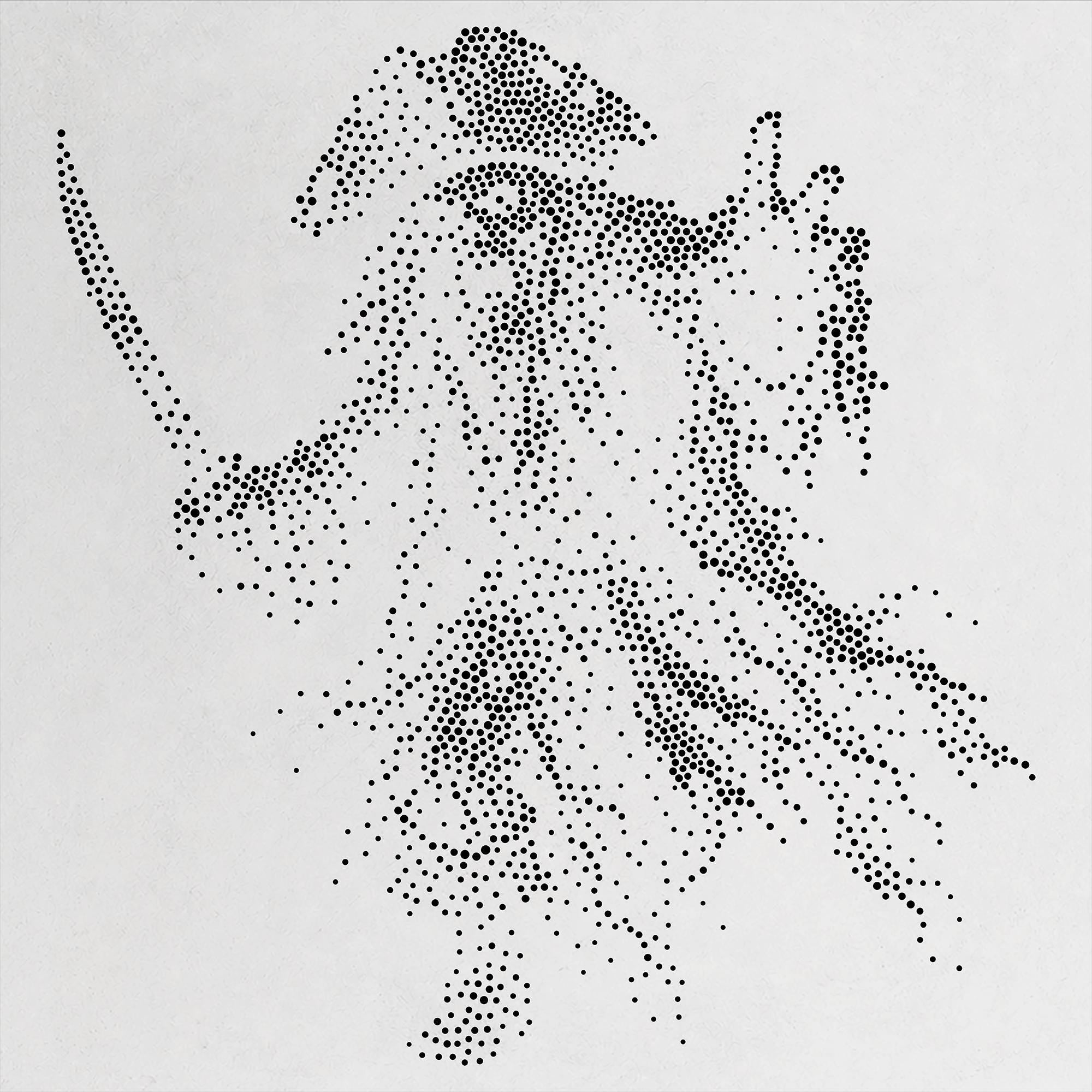 Undead Pirate Ghost Stipple Art Halloween Stencil | Realistic Mylar Wall Art, Crafts (Large - 300mm / 12" approx)