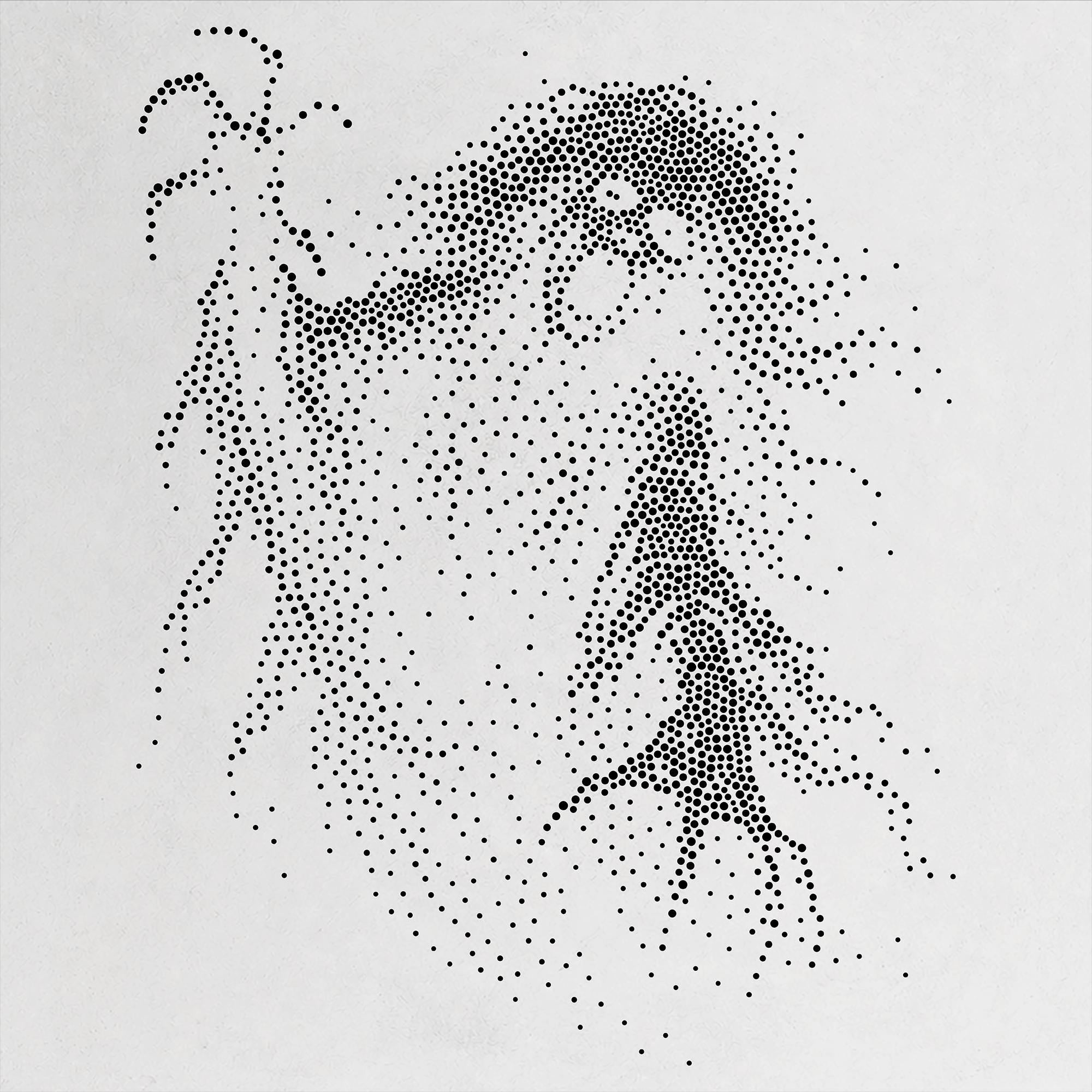 Screaming Banshee Ghost Stipple Art Halloween Stencil | Realistic Mylar Wall Art, Crafts (Large - 300mm / 12" approx)