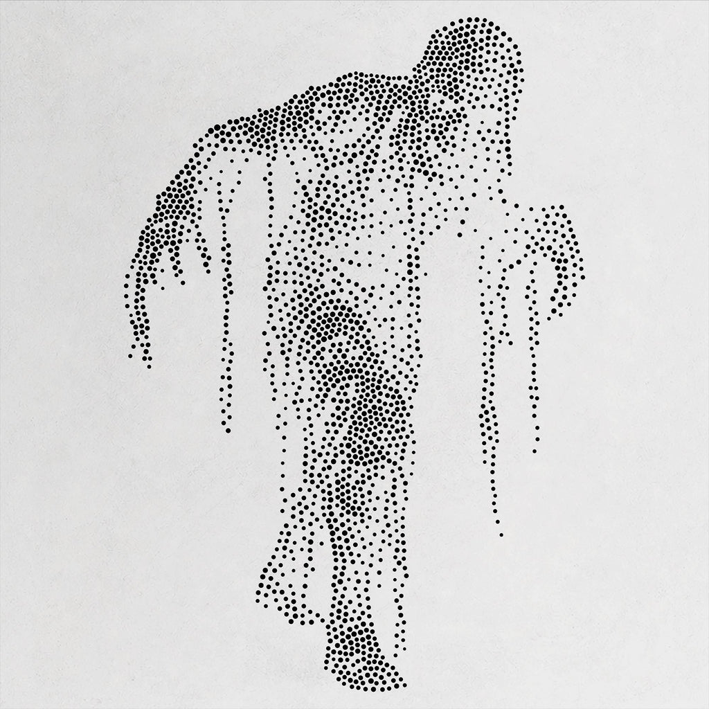 Ancient Mummy Stipple Art Halloween Stencil | Realistic Mylar Wall Art, Crafts (Large - 300mm / 12" approx)
