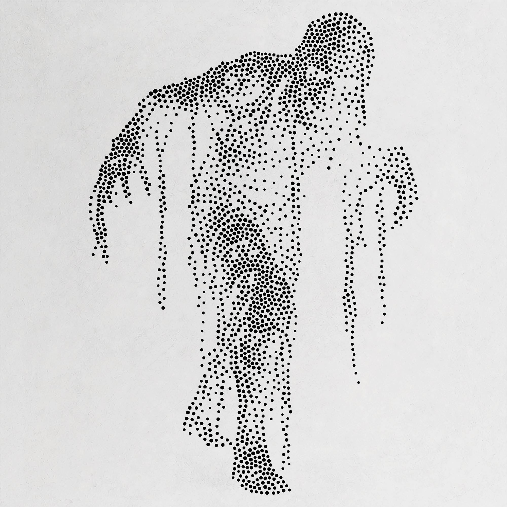 Ancient Mummy Stipple Art Halloween Stencil | Realistic Mylar Wall Art, Crafts (Large - 300mm / 12" approx)