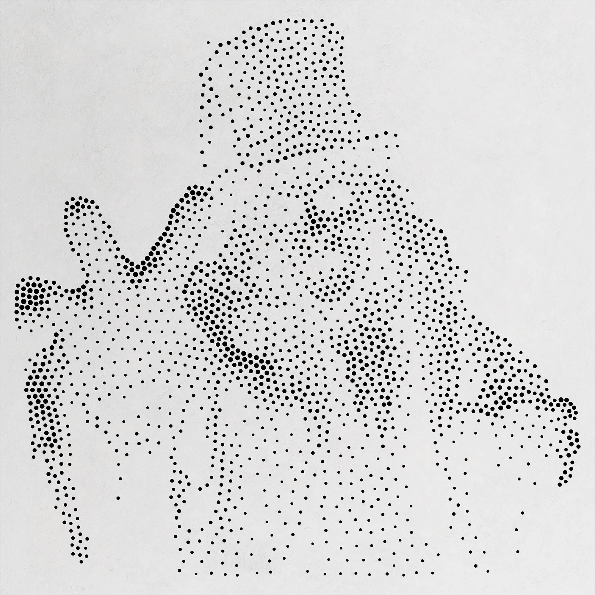 Victorian Ghoul Stipple Art Halloween Stencil | Realistic Mylar Wall Art, Crafts (Large - 300mm / 12" approx)