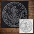 Dancing Woman Medallion Stipple Art Stencil | Realistic Mylar Wall Art, Crafts (Large - 300mm / 12" approx)