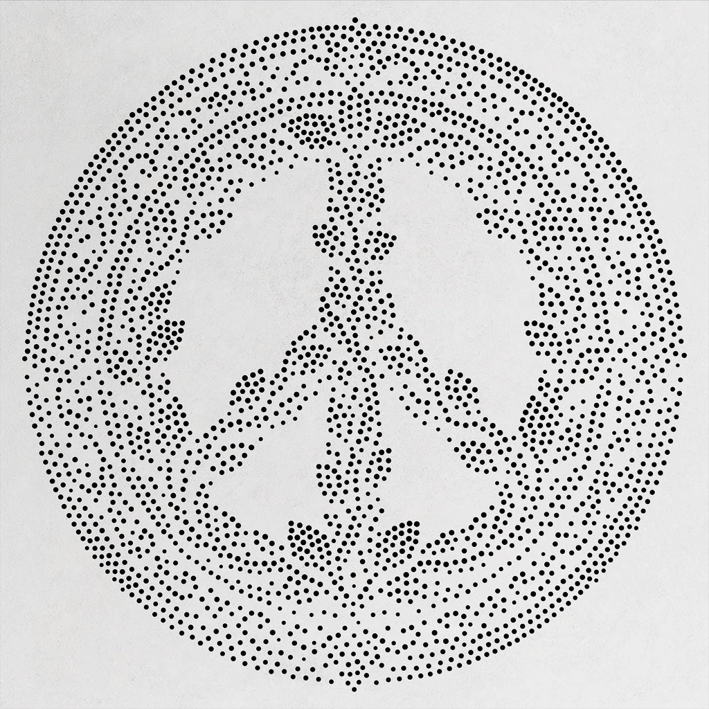 Peace Symbol Medallion Stipple Art Stencil | Realistic Mylar Wall Art, Crafts (Large - 300mm / 12" approx)