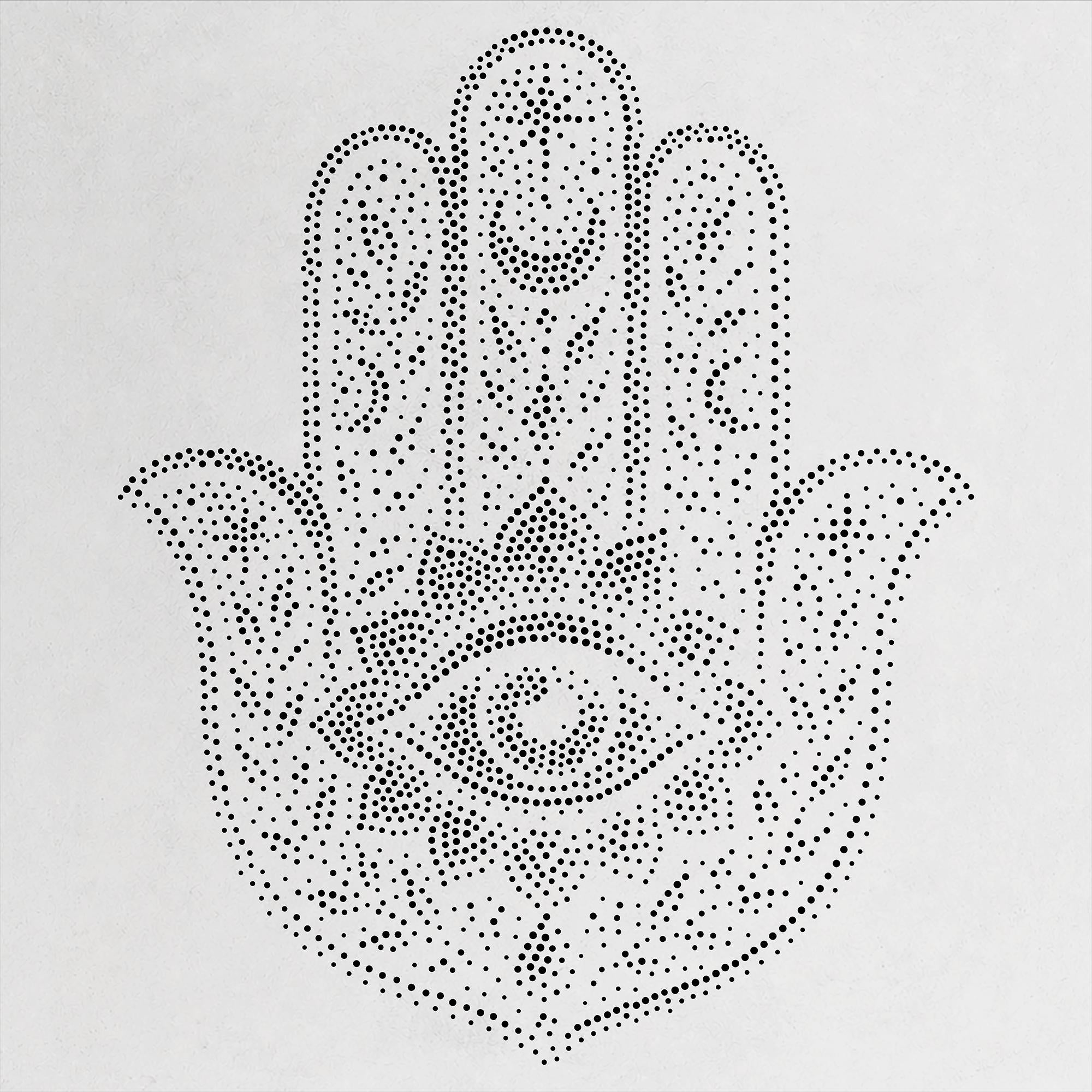 Hamsa Hand Stipple Art Stencil | Realistic Mylar Wall Art, Crafts (Large - 300mm / 12" approx)