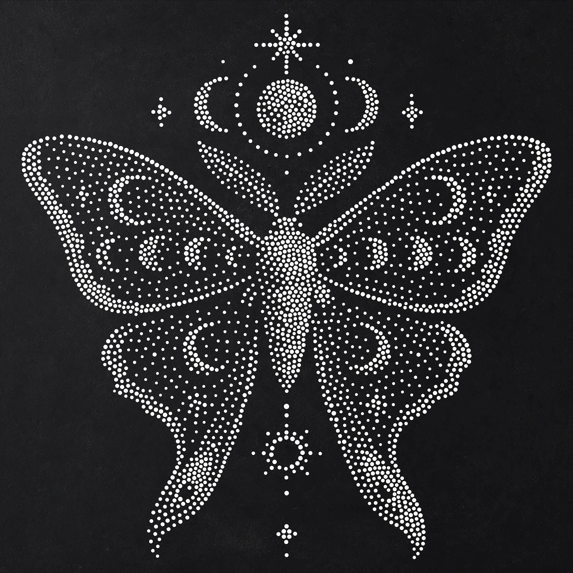 Celestial Moth Stipple Art Stencil | Realistic Mylar Wall Art, Crafts (Large - 300mm / 12" approx)