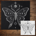 Celestial Moth Stipple Art Stencil | Realistic Mylar Wall Art, Crafts (Large - 300mm / 12" approx)
