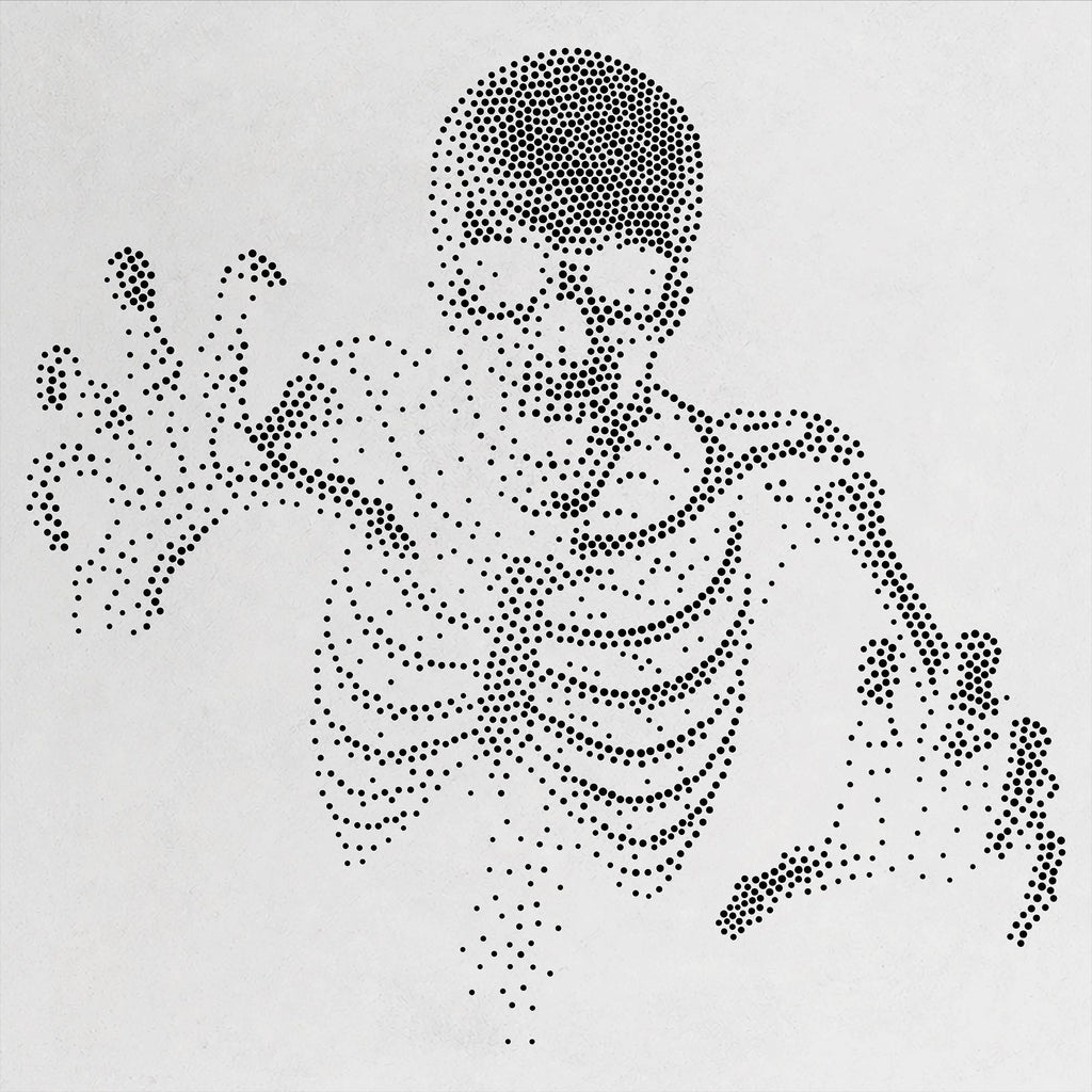 Skeleton Stipple Art Halloween Stencil | Realistic Mylar Wall Art, Crafts (Large - 300mm / 12" approx)