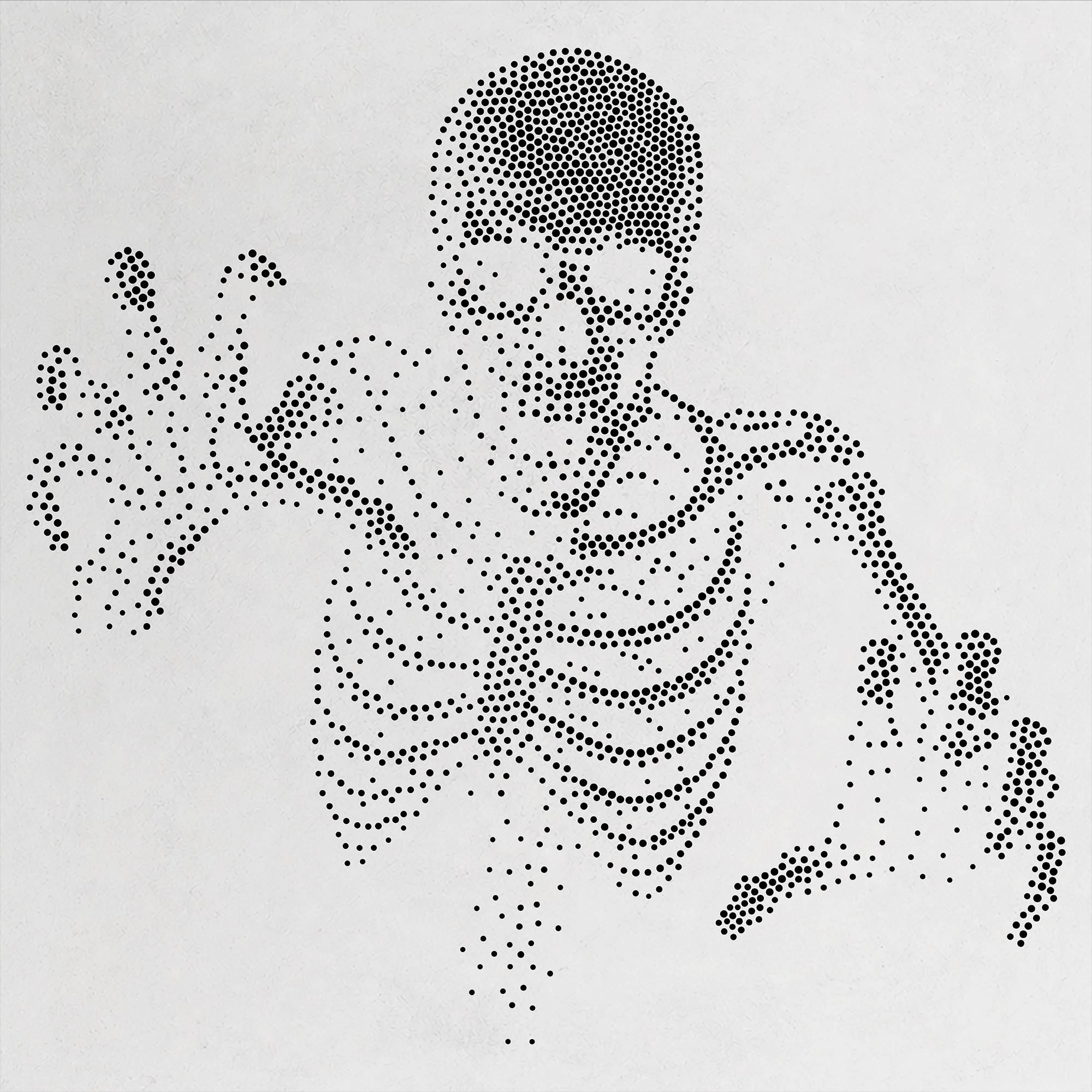 Skeleton Stipple Art Halloween Stencil | Realistic Mylar Wall Art, Crafts (Large - 300mm / 12" approx)