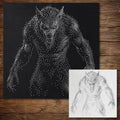 Werewolf Stipple Art Halloween Stencil | Realistic Mylar Wall Art, Crafts (Large - 300mm / 12" approx)
