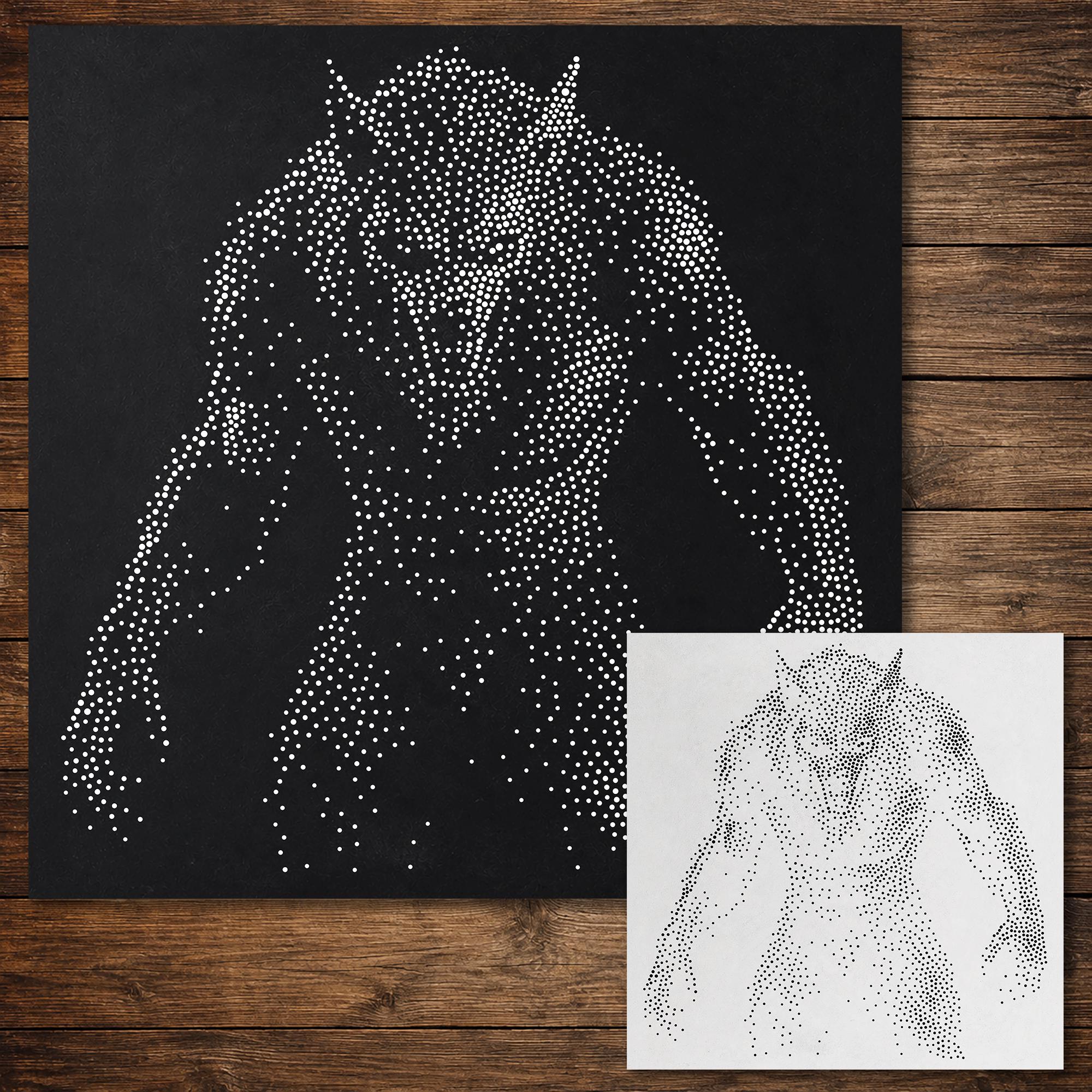 Werewolf Stipple Art Halloween Stencil | Realistic Mylar Wall Art, Crafts (Large - 300mm / 12" approx)