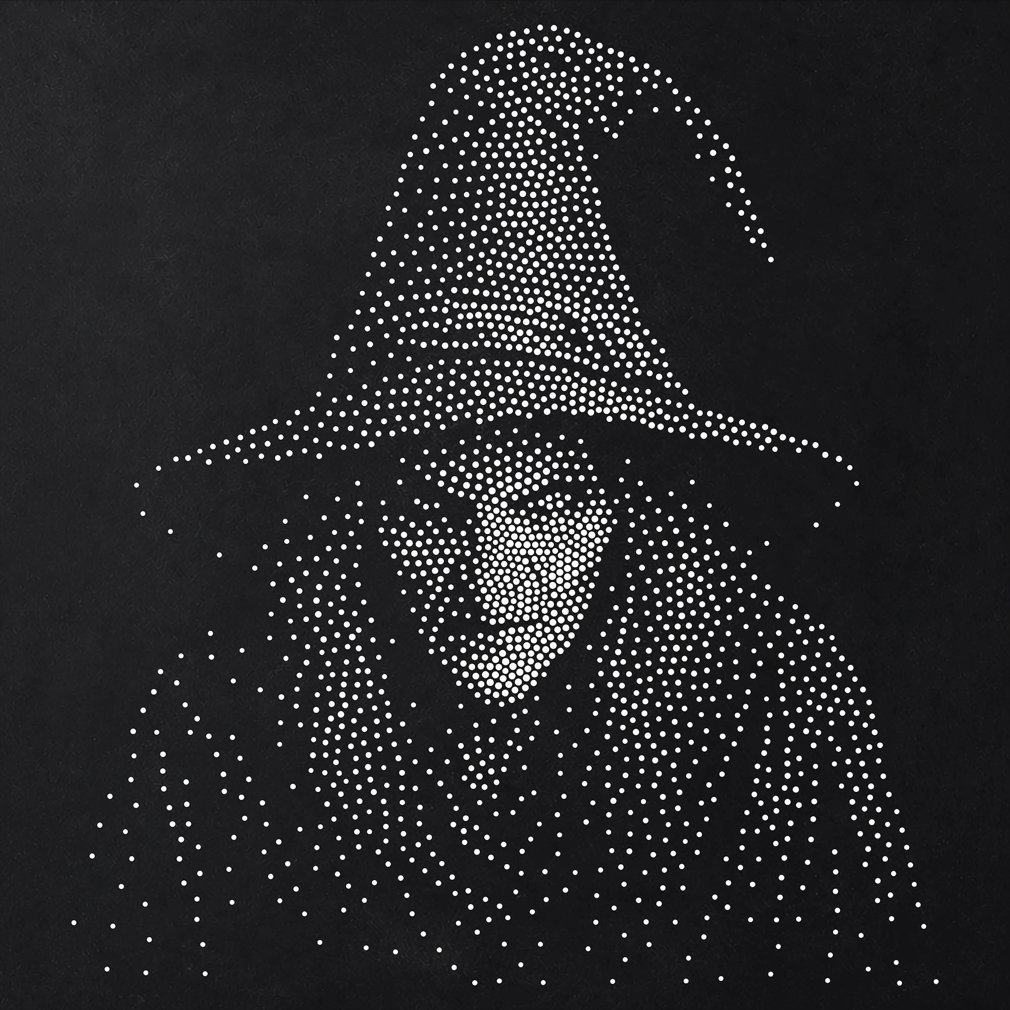 Witch Stipple Art Halloween Stencil | Realistic Mylar Wall Art, Crafts (Large - 300mm / 12" approx)