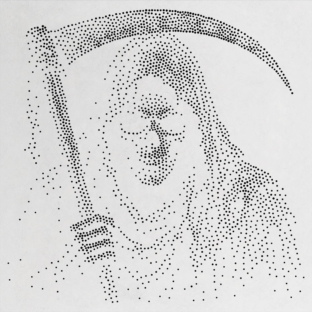 Skeleton Grim Reaper Stipple Art Halloween Stencil | Realistic Mylar Wall Art, Crafts (Large - 300mm / 12" approx)