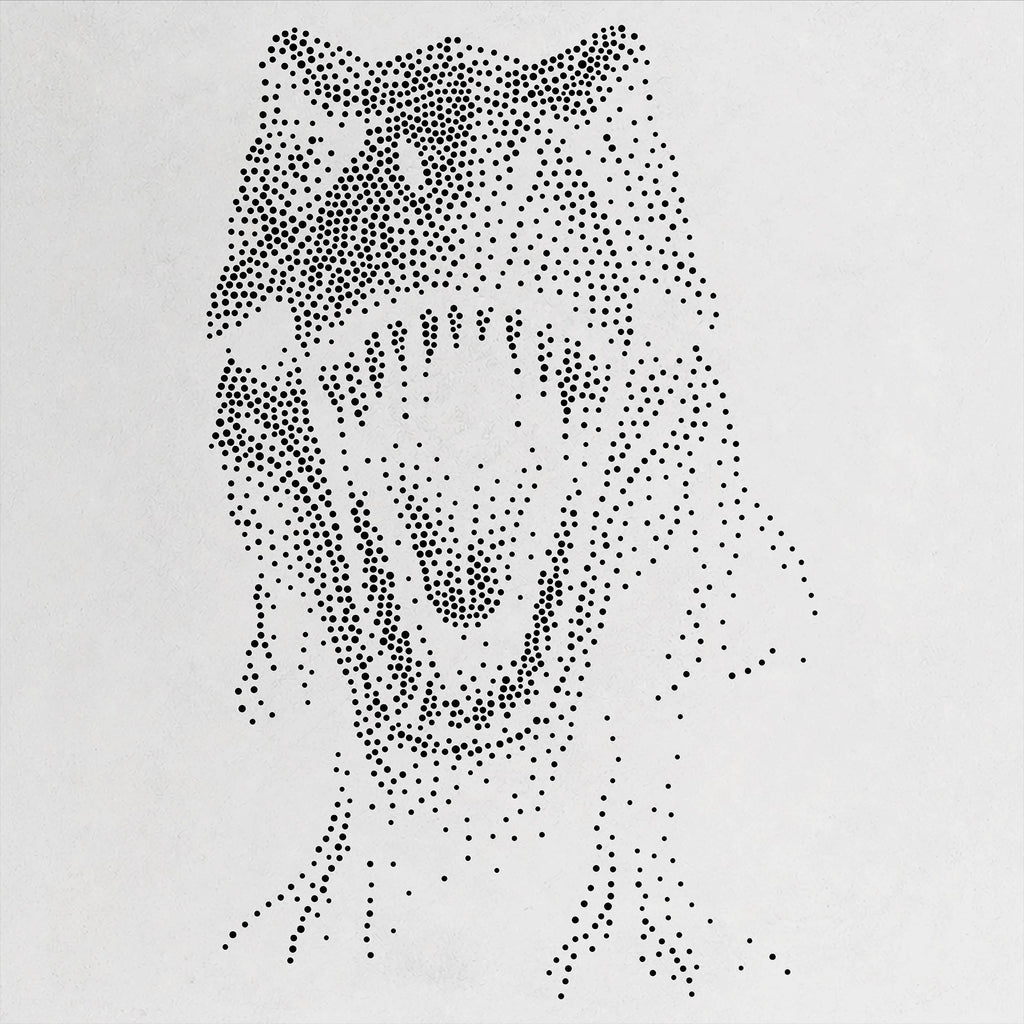 T Rex Dinosaur Stipple Art Stencil | Realistic Mylar Wall Art, Crafts (Large - 300mm / 12" approx)