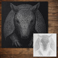 Armadillo Stipple Art Stencil | Realistic Mylar Wall Art, Crafts (Large - 300mm / 12" approx)