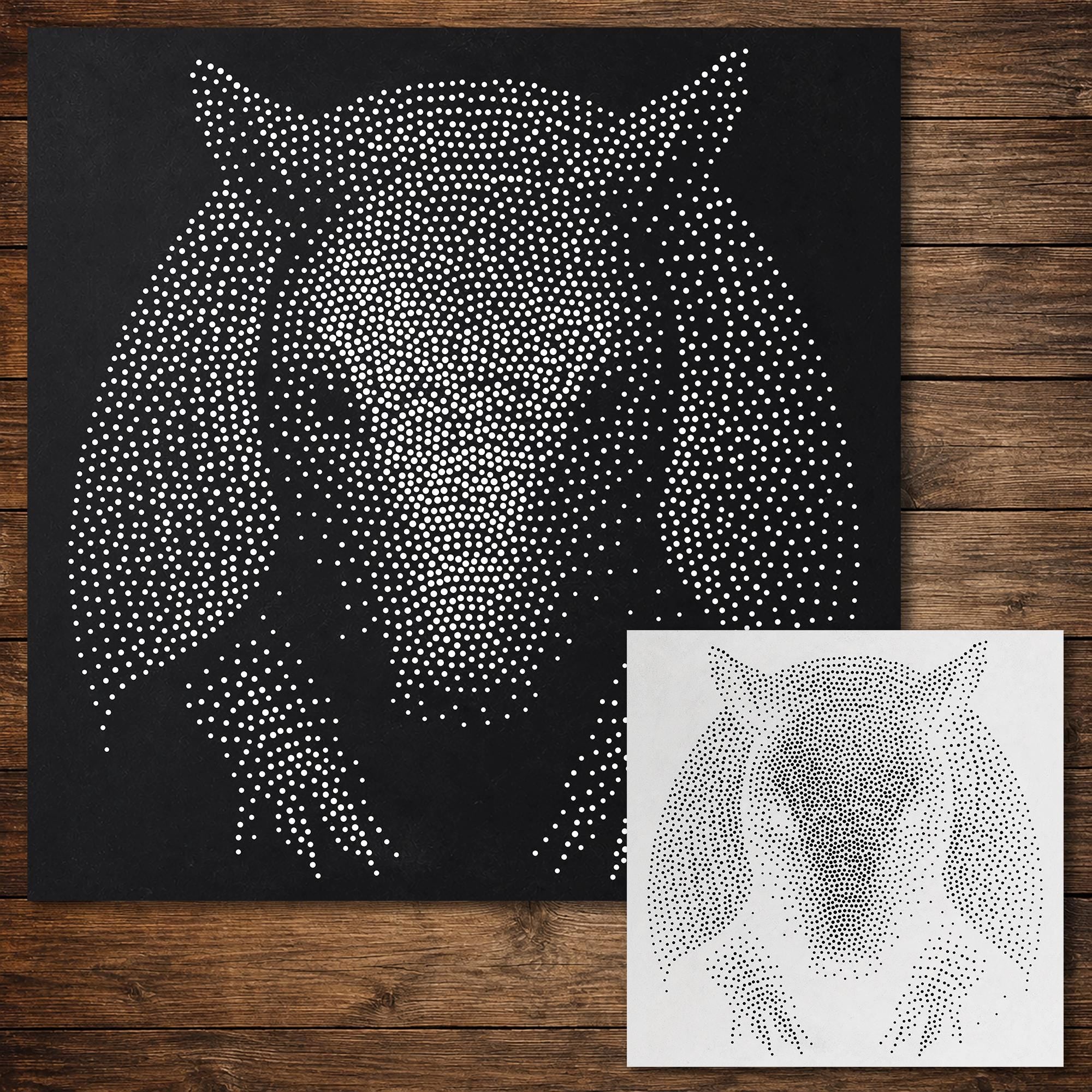 Armadillo Stipple Art Stencil | Realistic Mylar Wall Art, Crafts (Large - 300mm / 12" approx)