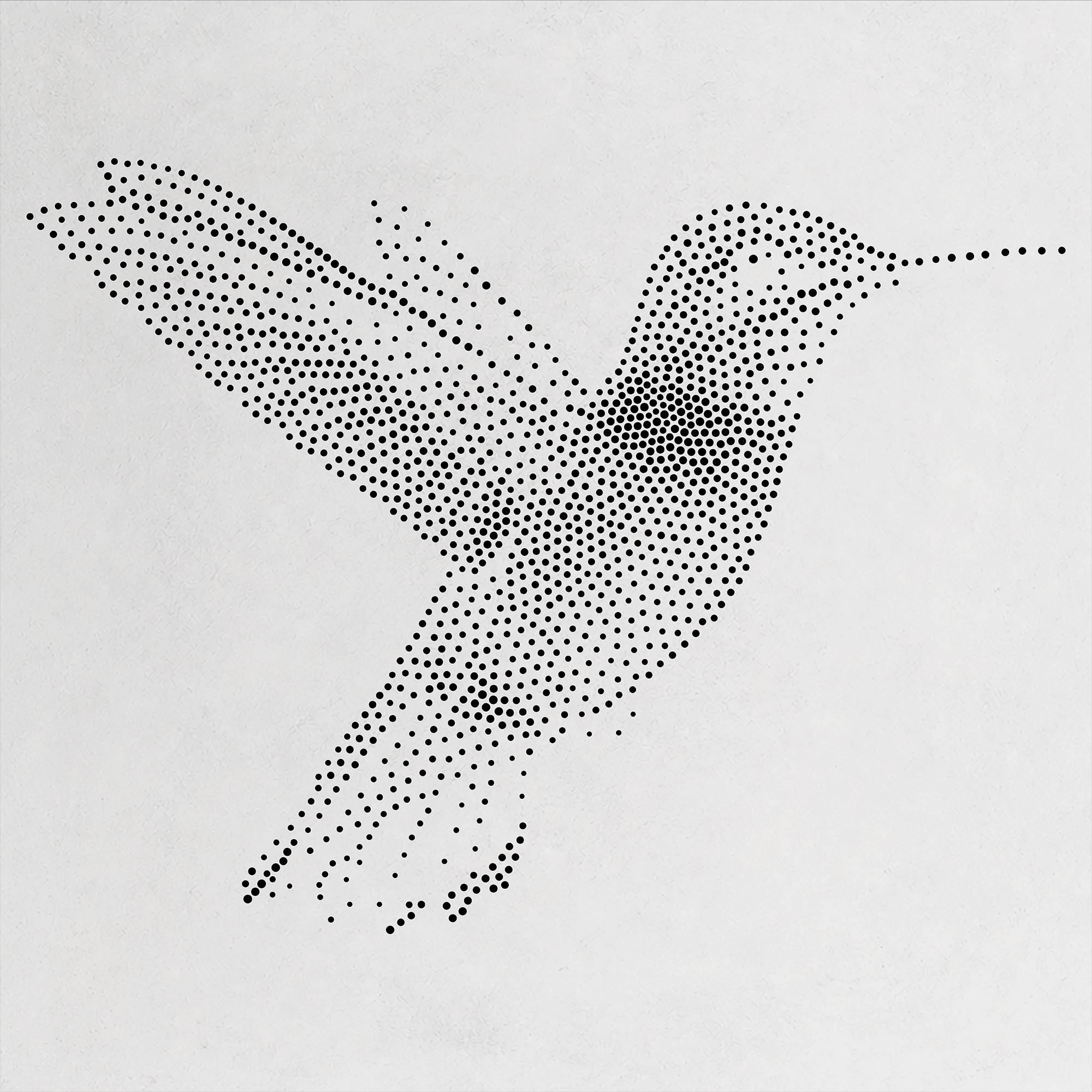 Hummingbird Stipple Art Stencil | Realistic Mylar Wall Art, Crafts (Large - 300mm / 12" approx)