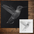 Hummingbird Stipple Art Stencil | Realistic Mylar Wall Art, Crafts (Large - 300mm / 12" approx)