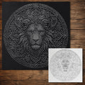 Lion Mandala Stipple Art Stencil | Realistic Mylar Wall Art, Crafts (Large - 300mm / 12" approx)