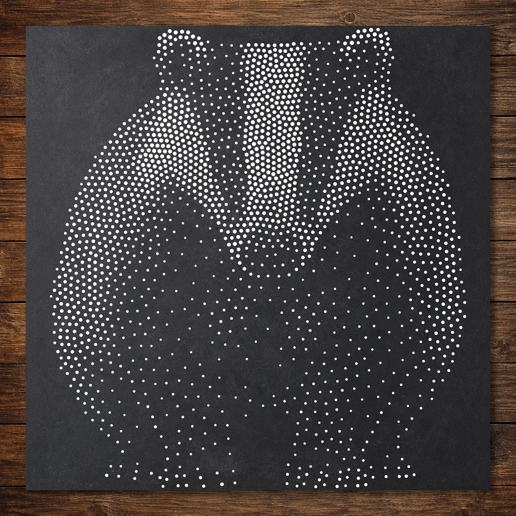 Realistic Badger Stencil | DIY Mylar Wall Art, Stipple Art Crafts (Large - 300mm / 12" approx)