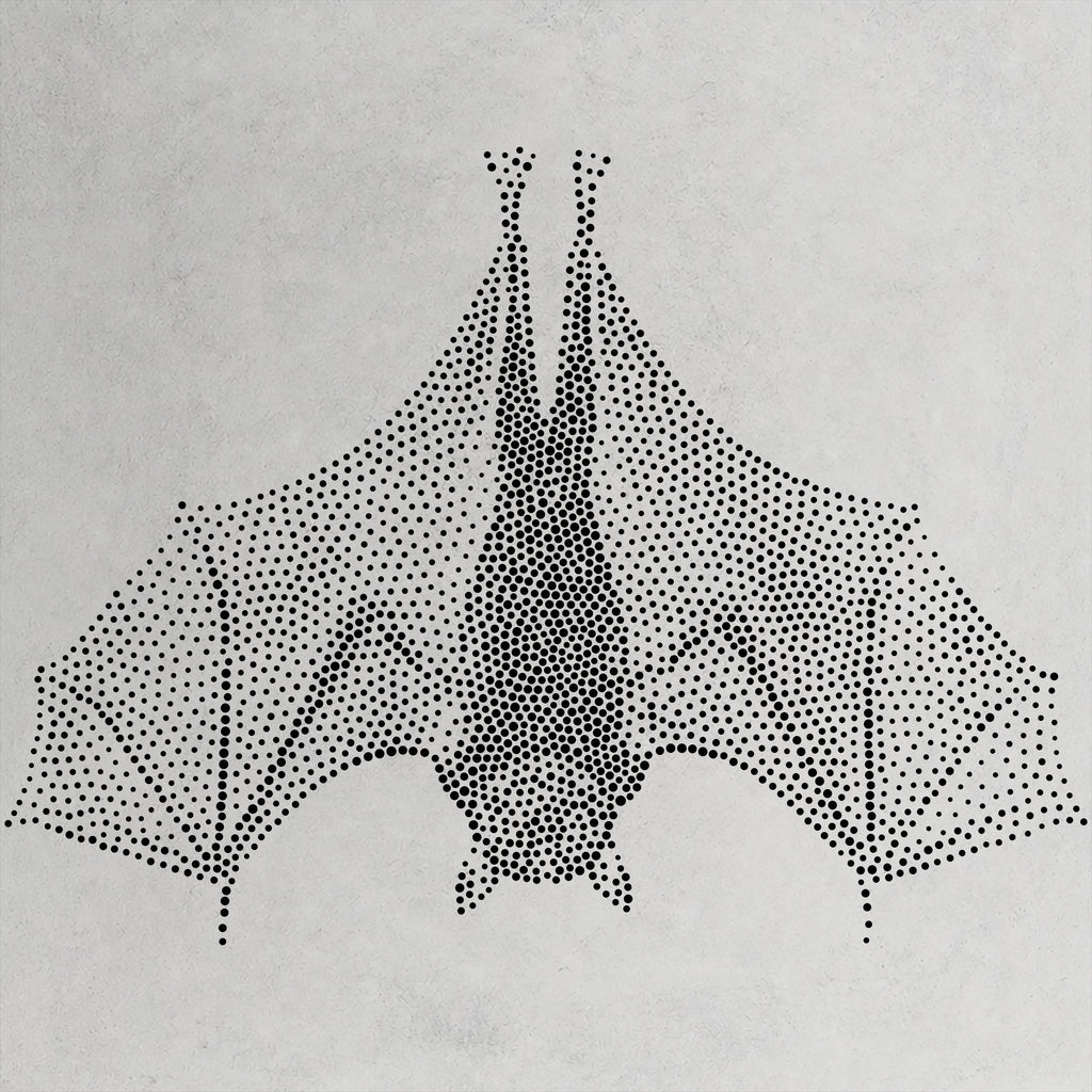 Realistic Bat Stencil | Highly Detailed DIY Mylar Wall Art, Stipple Art Crafts (Large - 300mm / 12" approx)