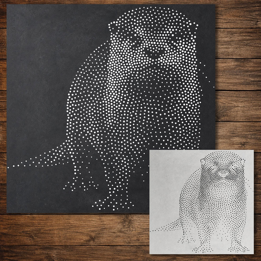 Realistic Otter Stencil | Highly Detailed DIY Mylar Wall Art, Stipple Art Crafts (Large - 300mm / 12" approx)