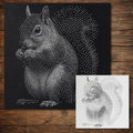 Squirrel Stipple Art Stencil | Realistic Mylar Wall Art, Crafts (Large - 300mm / 12" approx)