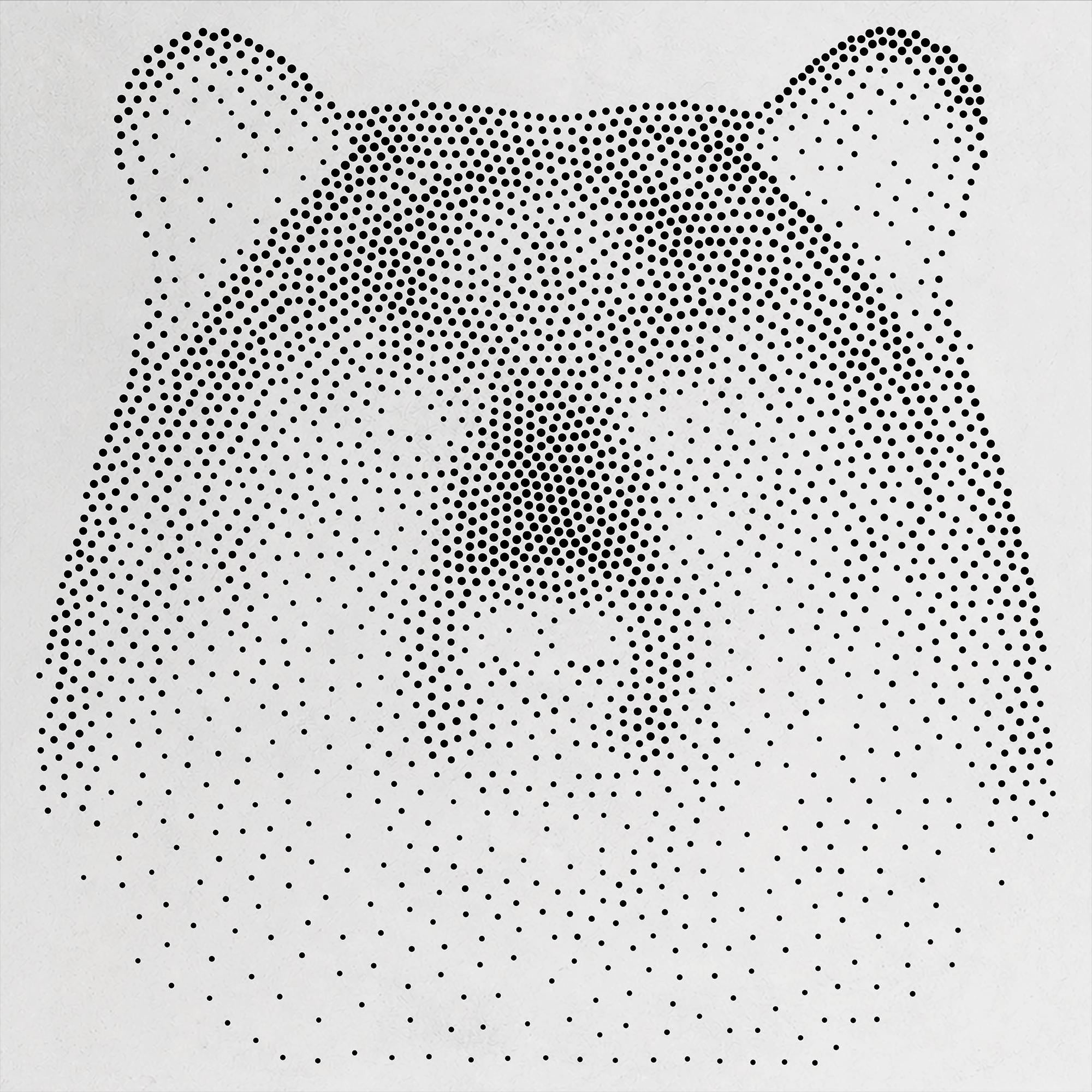 Bear Stipple Art Stencil | Realistic Mylar Wall Art, Crafts (Large - 300mm / 12" approx)